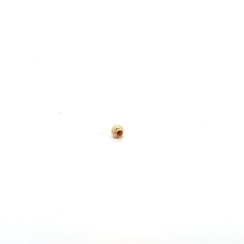18K Gold Ball Textured Bead Spacer Tiny DIY Bracelet Necklace - Picture 4 of 8